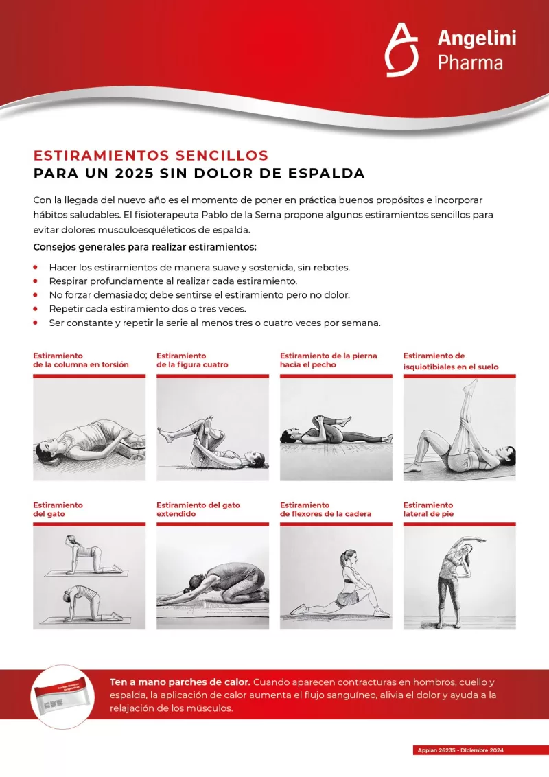 Pablo de la Serna propone pautas y estiramientos sencillos para un 2025 sin dolor de espalda