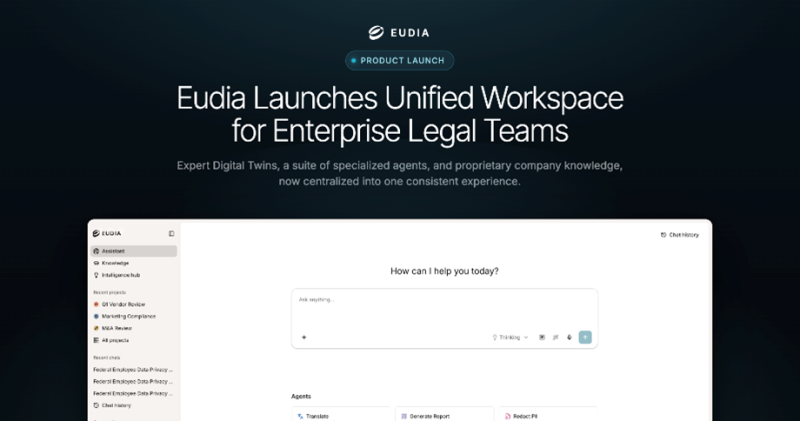 Eudia lanza un espacio de trabajo unificado para equipos legales empresariales