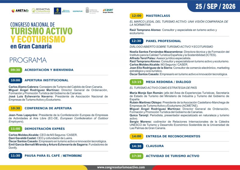 El Congreso Nacional de Turismo Activo y Ecoturismo se celebra en Gran Canaria